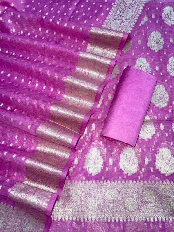 Lavander_Katan_Georgette_Silver_Zari_Booti_Banarasi_Suit_Set_with_Chunri_Booti_1200SKL_KG11