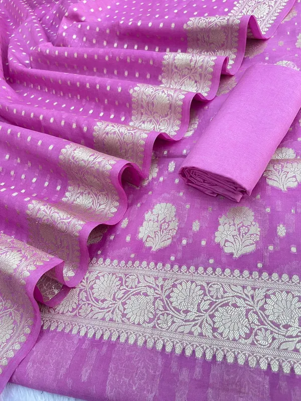 Lavander_Katan_Georgette_Silver_Zari_Booti_Banarasi_Suit_Set_with_Chunri_Booti_1200SKL_KG11