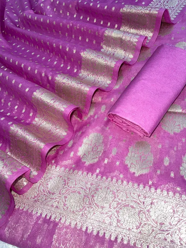 Lavander_Katan_Georgette_Silver_Zari_Booti_Banarasi_Suit_Set_with_Chunri_Booti_1200SKL_KG11