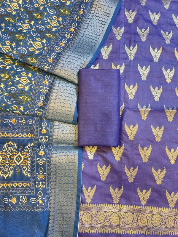Violet_Blue_Katan_Silk_Zari_Zig-Zag_with_Cotton_Print_Dupatta_Banarasi_3_pcs_Suit_Set_1500AJ_KCP20