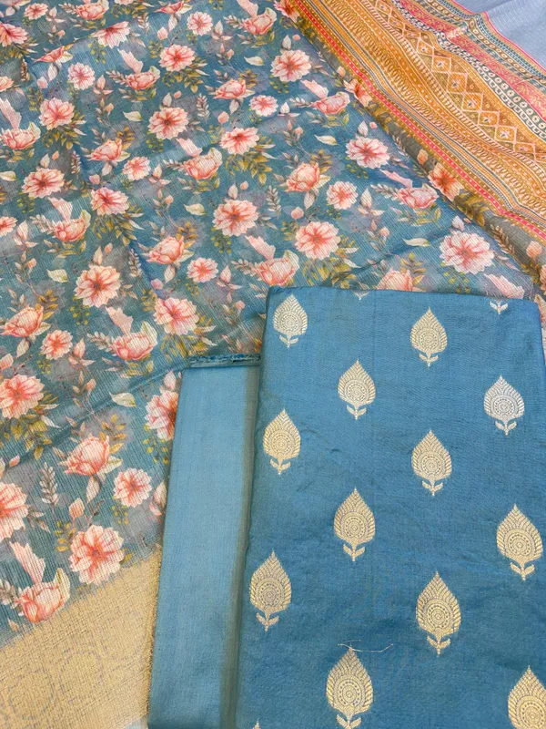 Seagreen_Cotton_Silk_Dyable_Floral_Zari_Booti_with_Digital_Print_Kota_Check_Dupatta_Banarasi_3_pcs_Suit_Set_11IM_DCS12
