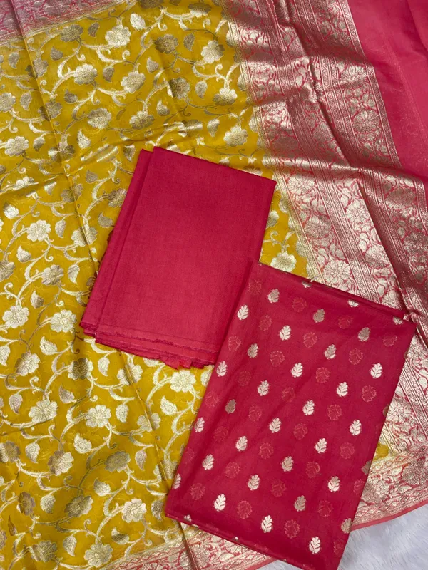 Pink_Mercerised_Lorex_Weave_With_Contrast_Dupatta_Banarasi_3_Pcs_Suit_Set_Skl_Pm18