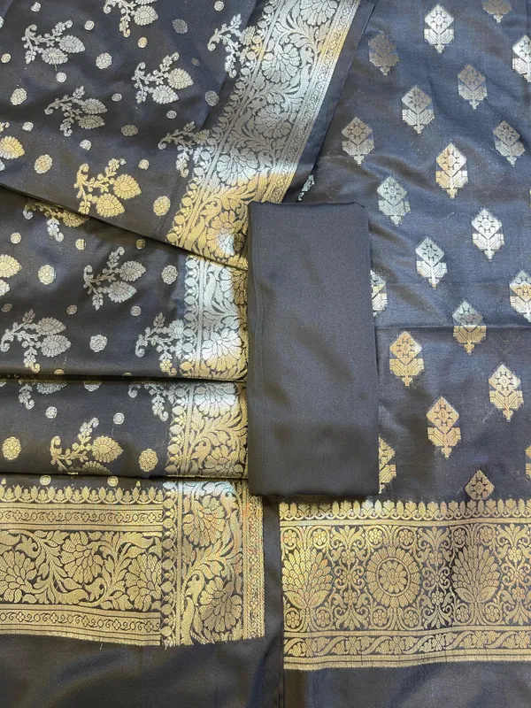 Black_Semi_Silk_Floral_Boota_Banarasi_3_pcs_Suit_Set_900AJ_SK10