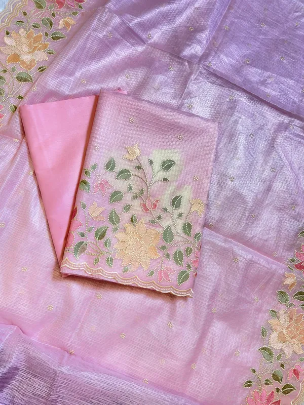 Pink_Kota_Check_Embroidery_Banarasi_3_pcs_Suit_Set_1100SKL_KC4