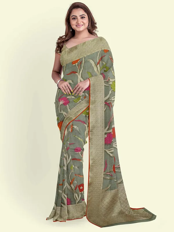 Grey_Cotton_Blend_Banarasi_Sarees_For_Women_GEASF_760