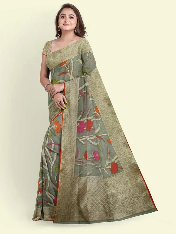 Grey_Cotton_Blend_Banarasi_Sarees_For_Women_GEASF_760