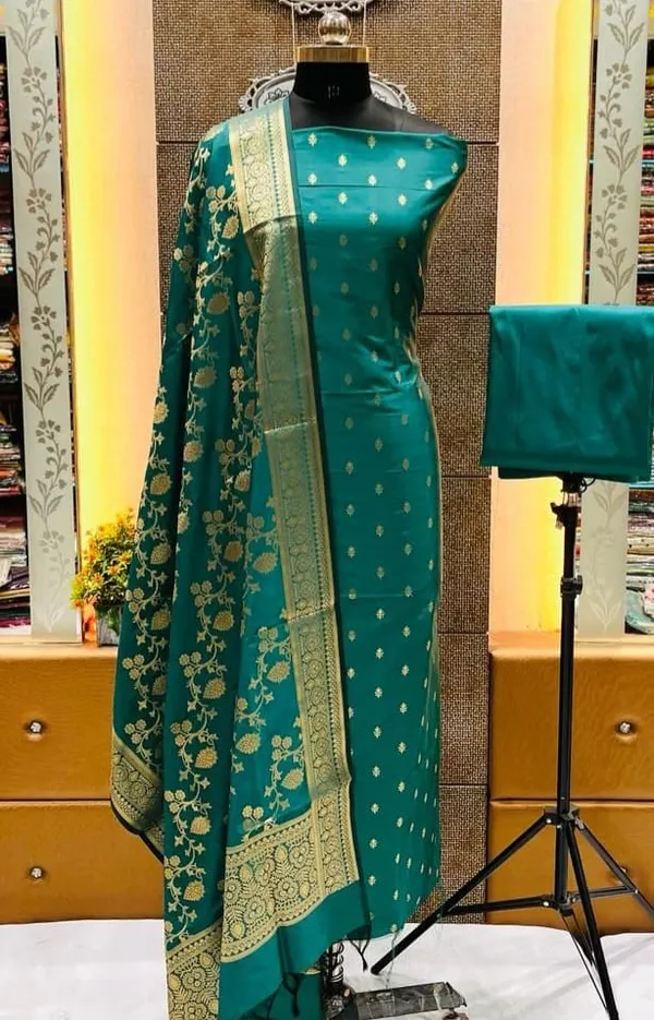 Seagreen_Katan_Silk_Katban_Floral_Zari_Booti_Banarasi_Suit_with_Zari_Jaal_Dupatta_700SKL_KSB1