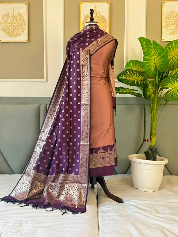Copper_Pink_Alfi_Katan_Silk_Ghat_Daman_Banarasi_Suit_With_Contrast_Purple_Zari_Booti_Dupatta_160Pnj_Ksg5