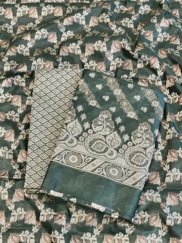 Darkgreen_Cotton_Floral_Resham_Aada_Stripe_Banarasi_Suit_600AJ_PJS24