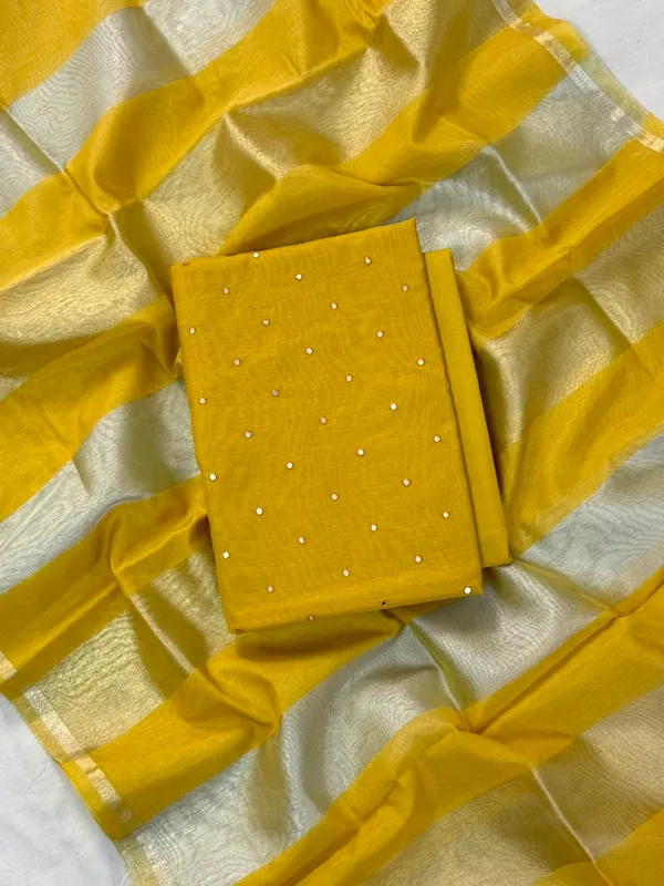 Mustard_Gold_Mal_Chanderi_Mirror_Work_Booti_Banarasi_Suit_With_Stripe_Dupatta_150PNJ_MR1