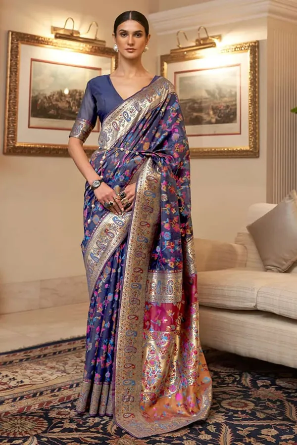 Purple_Cotton_Silk_Floral_Minakari_Zari_Paisely_Border_Banarasi_Saree_12SKL_CS11