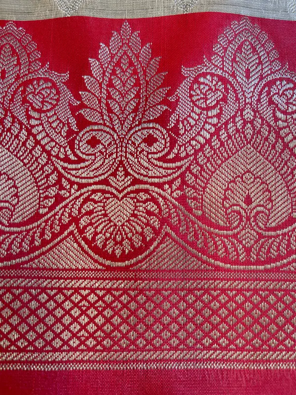 Beige_Art_Silk_Floral_Zari_Booti_Contrast_Banarasi_Suit_with_Red_Dupatta_625AJ_TPT49