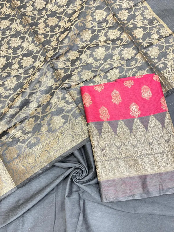 Pink_Cotton_Banarasi_3_pcs_Suit_Set_with_Contrast_Grey_Dupatta_IM_CS5