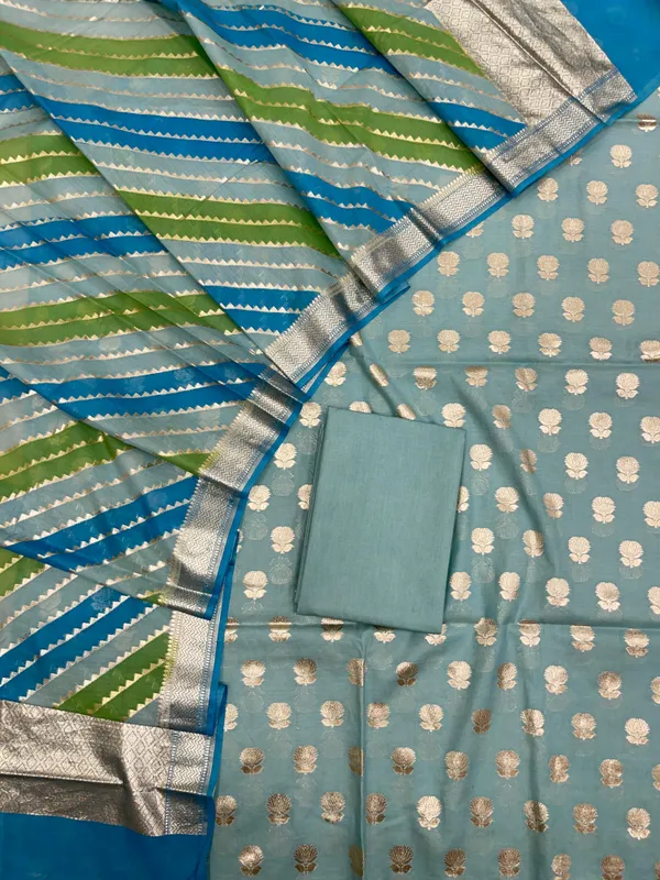 Sky_Blue_Pure_Cotton_Handbrush_Dupatta_Banarasi_3_pcs_Suit_Set_IM_PCHBK2