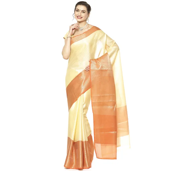 Cream_Art_Silk/Tanchoi_Banarasi_Sarees_For_Women_GEBC15