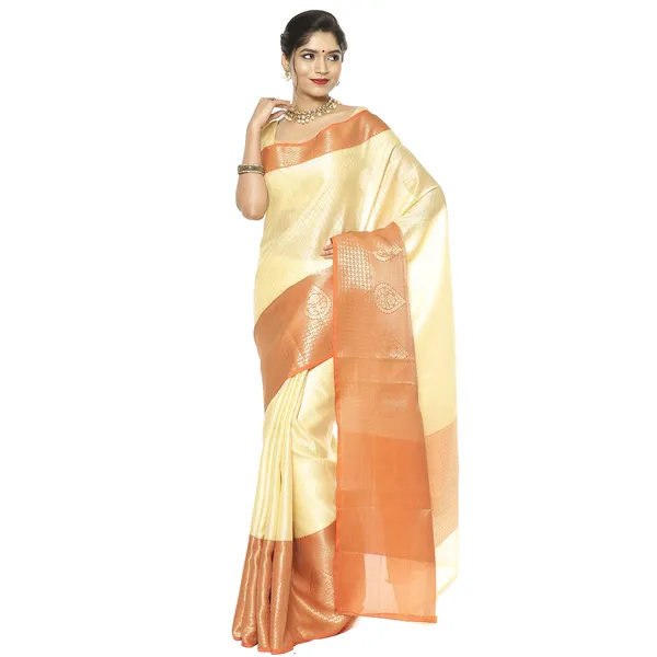 Cream_Art_Silk/Tanchoi_Banarasi_Sarees_For_Women_GEBC15