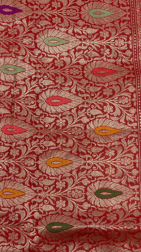 Humairah_Pure_Handloom_Orange_Tussar_Silk_Tilfi_Zari_Minakari_Jaal_Kadhwa_Weave_Minakari_Pallu_Banarasi_Saree_with_Orange_Blouse_Piece