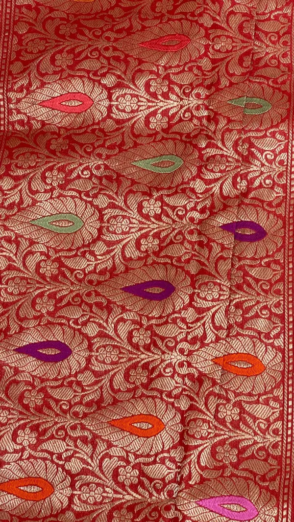 Humairah_Pure_Handloom_Orange_Tussar_Silk_Tilfi_Zari_Minakari_Jaal_Kadhwa_Weave_Minakari_Pallu_Banarasi_Saree_with_Orange_Blouse_Piece