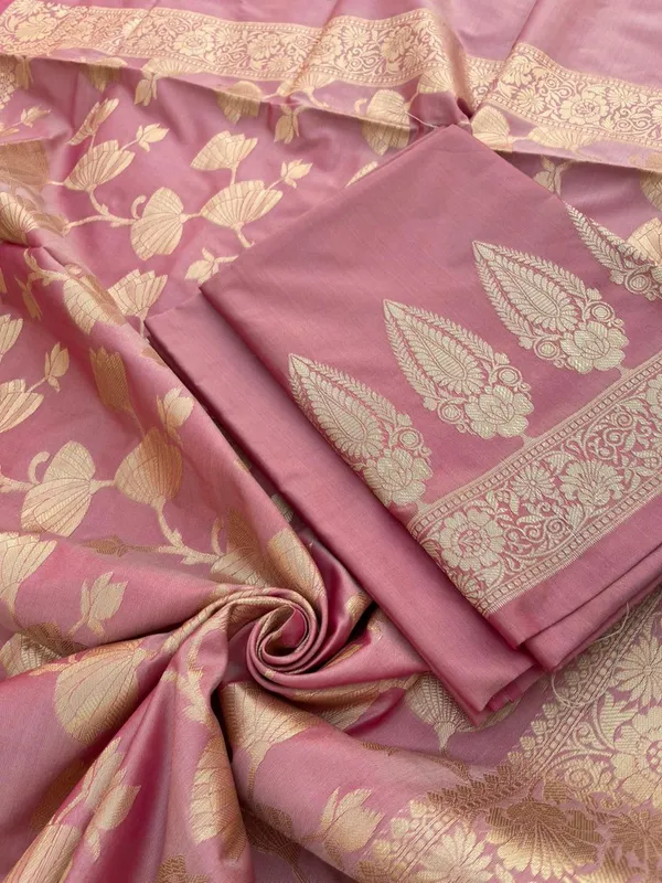 Pink_Katan_Silk_Plain_Zari_Booti_with_Floral_Zari_Jaal_Banarasi_3_pcs_Suit_Set_800SKL_KSP7
