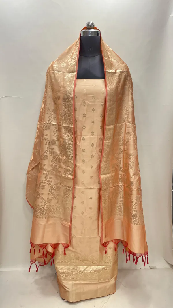 Peach_Semi_Katan_Silk_Handloom_Banarasi_3_pcs_Suit_Set_MUB_SK84