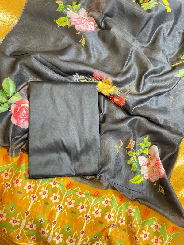Black_Plain_Mercerised_Silk_Banarasi_Suit_Set_with_Contrast_Yellow_Digital_Print_Dupatta_650SKL_MS4