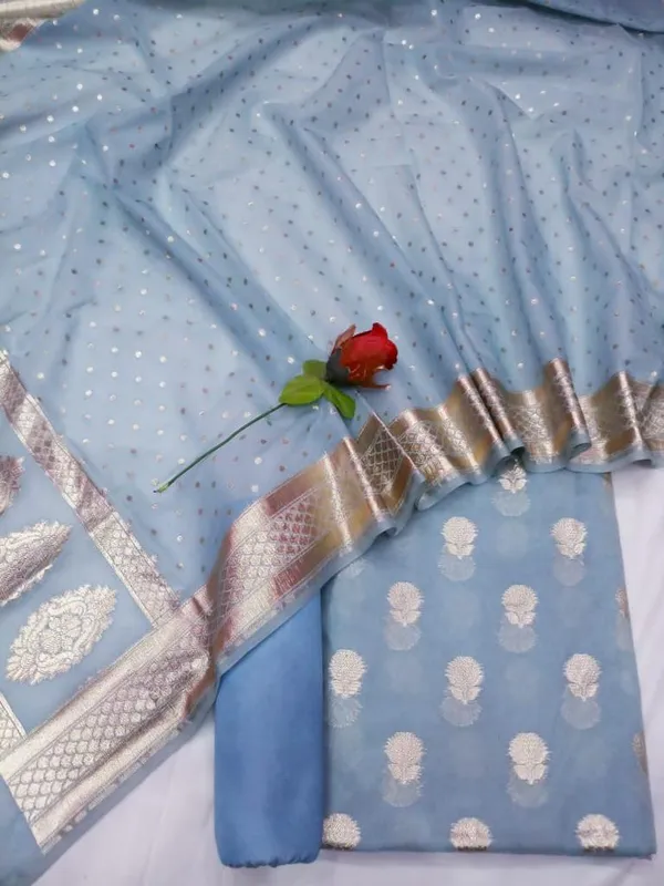 SkyBlue_Pure_Mercerised_Banarasi_Suit_with_Lorex_Weaving_&_Floral_Booti_Dupatta_1100SKL_MSL12