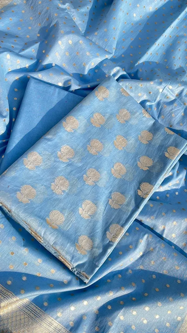 SkyBlue_Pure_Mercerised_Banarasi_Suit_with_Lorex_Weaving_&_Floral_Booti_Dupatta_1100SKL_MSL12