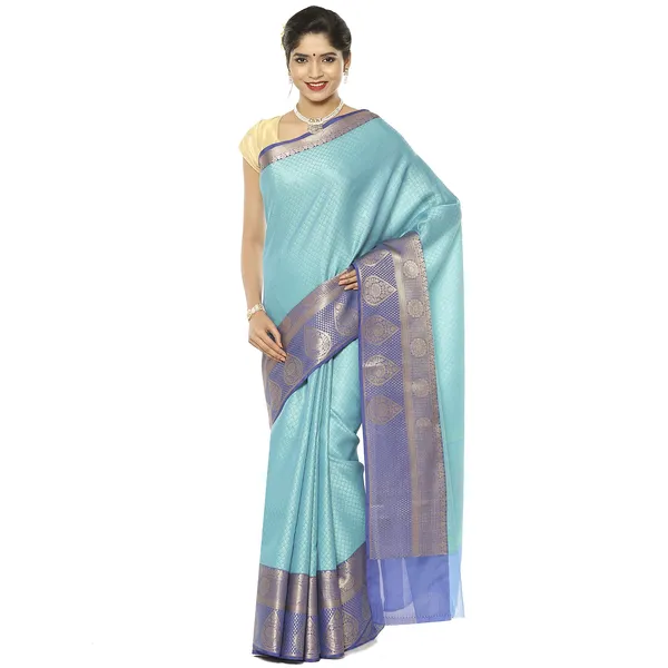 Turquoise_Blue_Art_Silk/Tanchoi_Banarasi_Sarees_For_Women_GEBC11