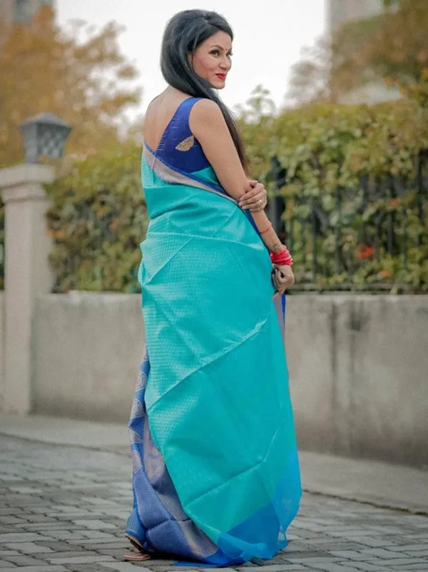 Turquoise_Blue_Art_Silk/Tanchoi_Banarasi_Sarees_For_Women_GEBC11