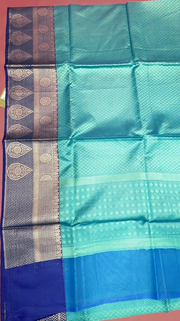Turquoise_Blue_Art_Silk/Tanchoi_Banarasi_Sarees_For_Women_GEBC11