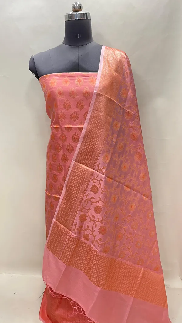 Humairah_Presents_Rose_Pink_Semi_Katan_Silk_3_pcs_Suit_Set_with_Plain_Bottom_and_Top_Copper_Floral_Zari_Booti_with_Copper_Zari_Jaal_Dupatta_ASD_102