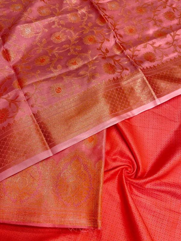 Humairah_Presents_Rose_Pink_Semi_Katan_Silk_3_pcs_Suit_Set_with_Plain_Bottom_and_Top_Copper_Floral_Zari_Booti_with_Copper_Zari_Jaal_Dupatta_ASD_102