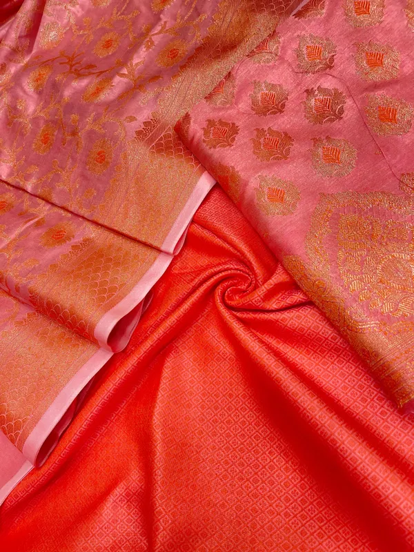 Humairah_Presents_Rose_Pink_Semi_Katan_Silk_3_pcs_Suit_Set_with_Plain_Bottom_and_Top_Copper_Floral_Zari_Booti_with_Copper_Zari_Jaal_Dupatta_ASD_102