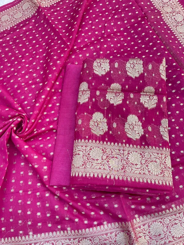 Magenta_Katan_Georgette_Silver_Zari_Booti_Banarasi_Suit_Set_with_Chunri_Booti_1200SKL_KG9