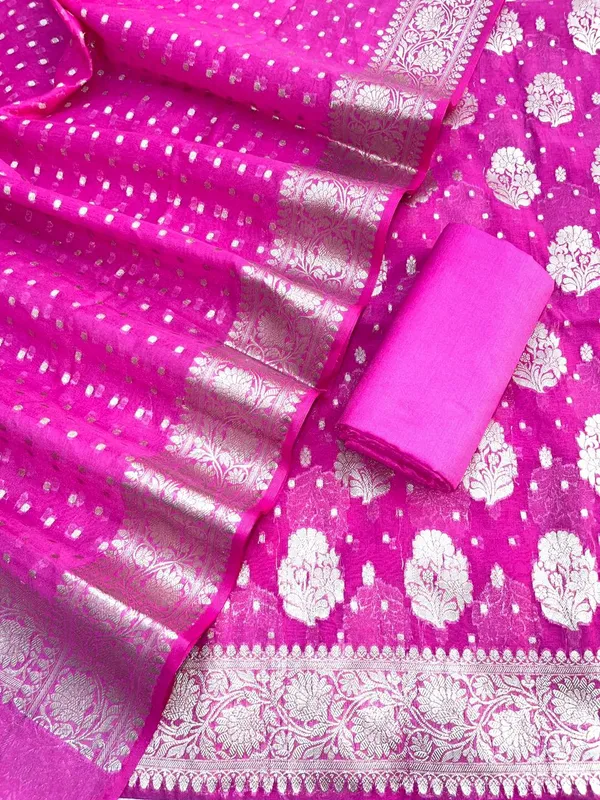 Magenta_Katan_Georgette_Silver_Zari_Booti_Banarasi_Suit_Set_with_Chunri_Booti_1200SKL_KG9