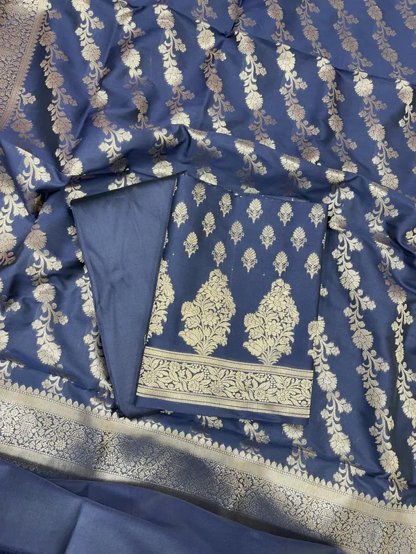 Navy_Blue_Katan_Silk_Zari_Border_Banarasi_3_pcs_Suit_Set_800JD_KB1