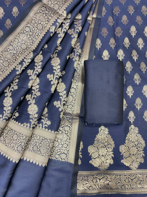 Navy_Blue_Katan_Silk_Zari_Border_Banarasi_3_pcs_Suit_Set_800JD_KB1