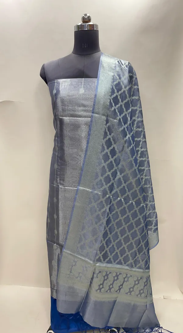 Humairah_Blue_Tissue_Silk_Floral_Zari_Stripe_Booti_3_pcs_Suit_Set_with_Plain_Bottom_and_Floral_Zari_Booti_Jaal_Blue_Dupatta
