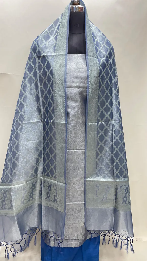 Humairah_Blue_Tissue_Silk_Floral_Zari_Stripe_Booti_3_pcs_Suit_Set_with_Plain_Bottom_and_Floral_Zari_Booti_Jaal_Blue_Dupatta