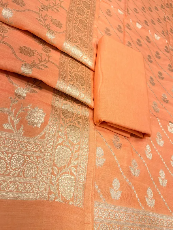 Puresilk_Handloom_Orange_Modal_Silk_Banarasi_3_pcs_Suit_Set_RHN_MDL6