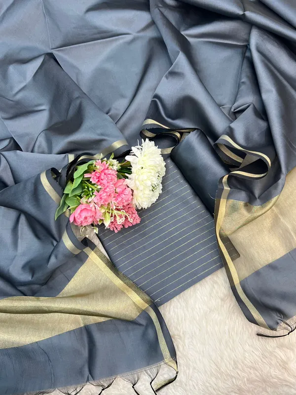 Grey_Cotton_Silk_Zari_Stripe_Banarasi_Suit_with_Plain_Zari_Border_Dupatta_600SKL_CS33