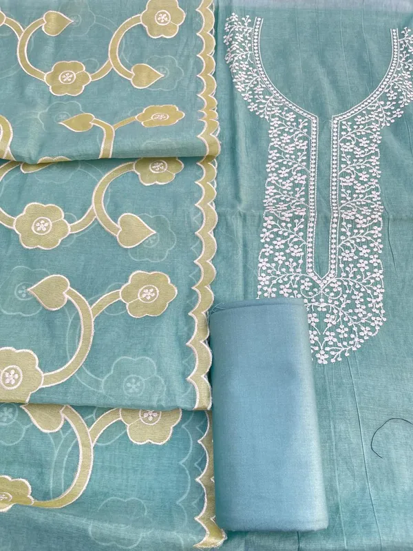 Seagreen_Pure_Mercerised_Cotton_Suit_with_Neck_Embroidery_and_Resham_Jaal_Dupatta_1350SKL_MCE2
