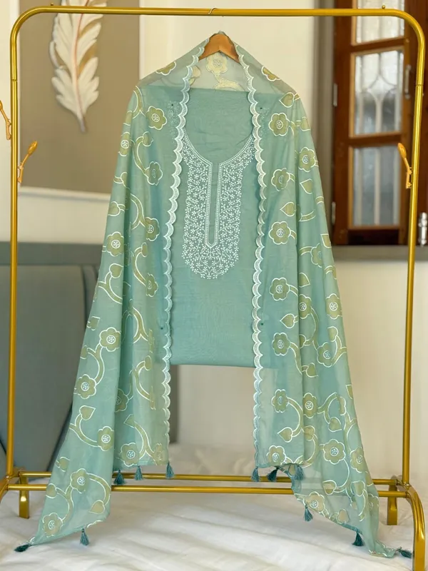 Seagreen_Pure_Mercerised_Cotton_Suit_with_Neck_Embroidery_and_Resham_Jaal_Dupatta_1350SKL_MCE2