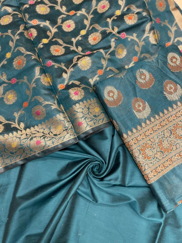Humairah_Dark_Seagreen_Cotton_Floral_Zari_Resham_Mina_Boota_3_pcs_Suit_set_with_Plain_Bottom_and_Floral_Zari_Mina_Jaal_Dark_Seagreen_Dupatta