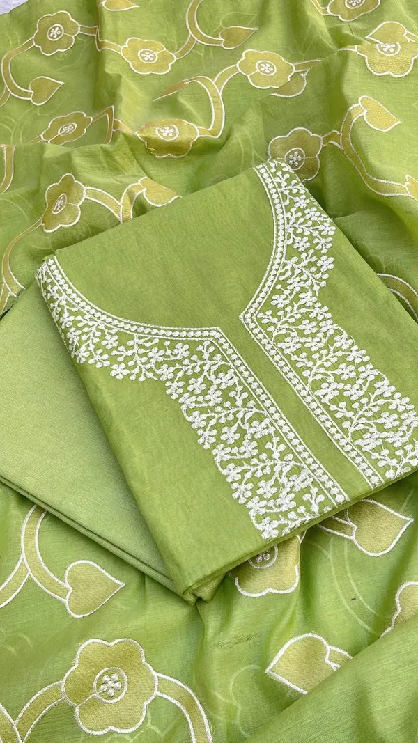 Green_Pure_Mercerised_Cotton_Suit_with_Neck_Embroidery_and_Resham_Jaal_Dupatta_1350SKL_MCE1