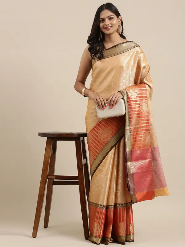 Beige_Kanchi_Silk_Banarasi_Sarees_For_Women_GEBE29