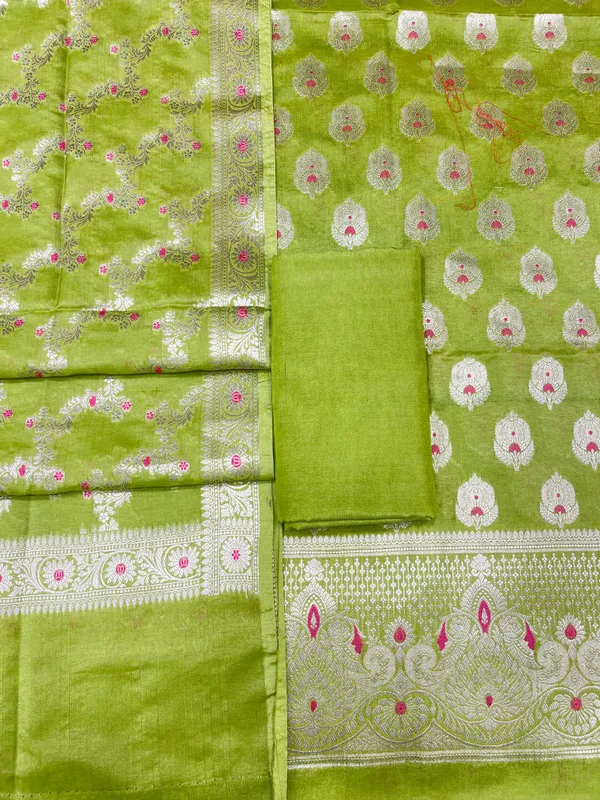Puresilk_Handloom_Mehndi_Green_Viscose_Silk_Banarasi_3_pcs_Suit_Set_RHN_VS8