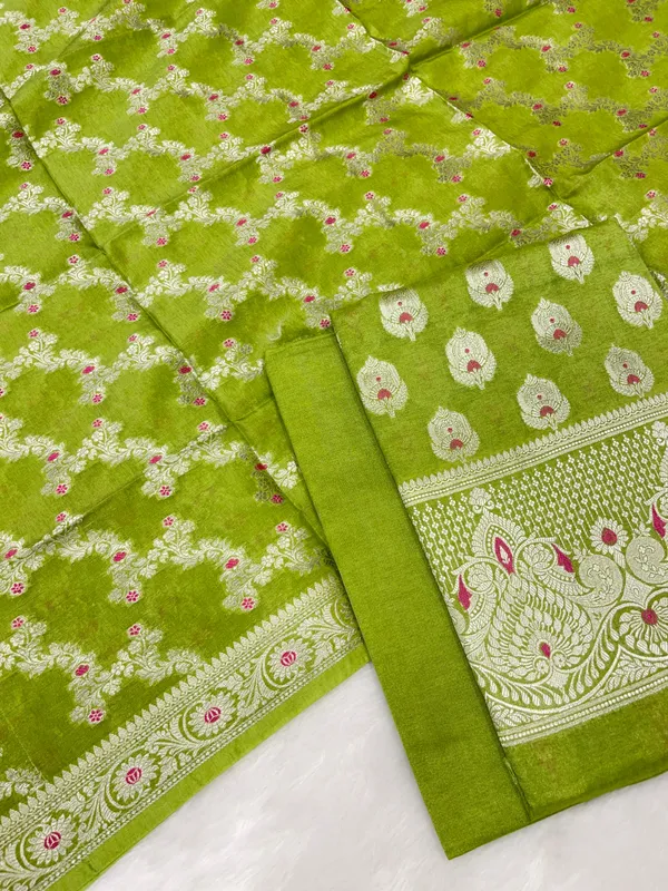 Puresilk_Handloom_Mehndi_Green_Viscose_Silk_Banarasi_3_pcs_Suit_Set_RHN_VS8