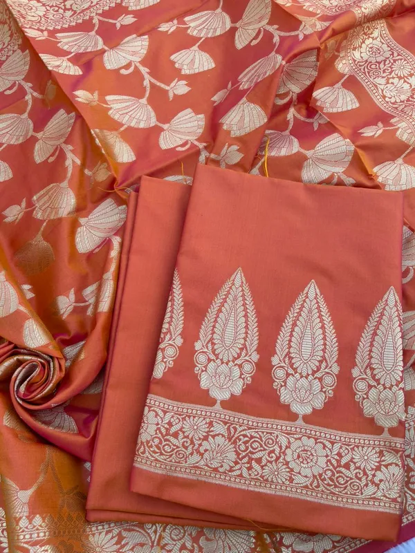 Orange_Katan_Silk_Plain_Zari_Booti_with_Floral_Zari_Jaal_Banarasi_3_pcs_Suit_Set_800SKL_KSP3
