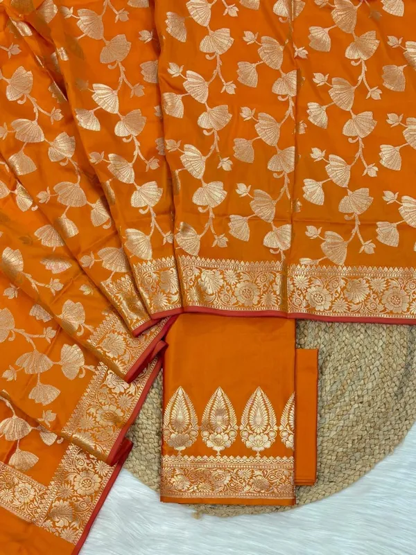 Orange_Katan_Silk_Plain_Zari_Booti_with_Floral_Zari_Jaal_Banarasi_3_pcs_Suit_Set_800SKL_KSP3